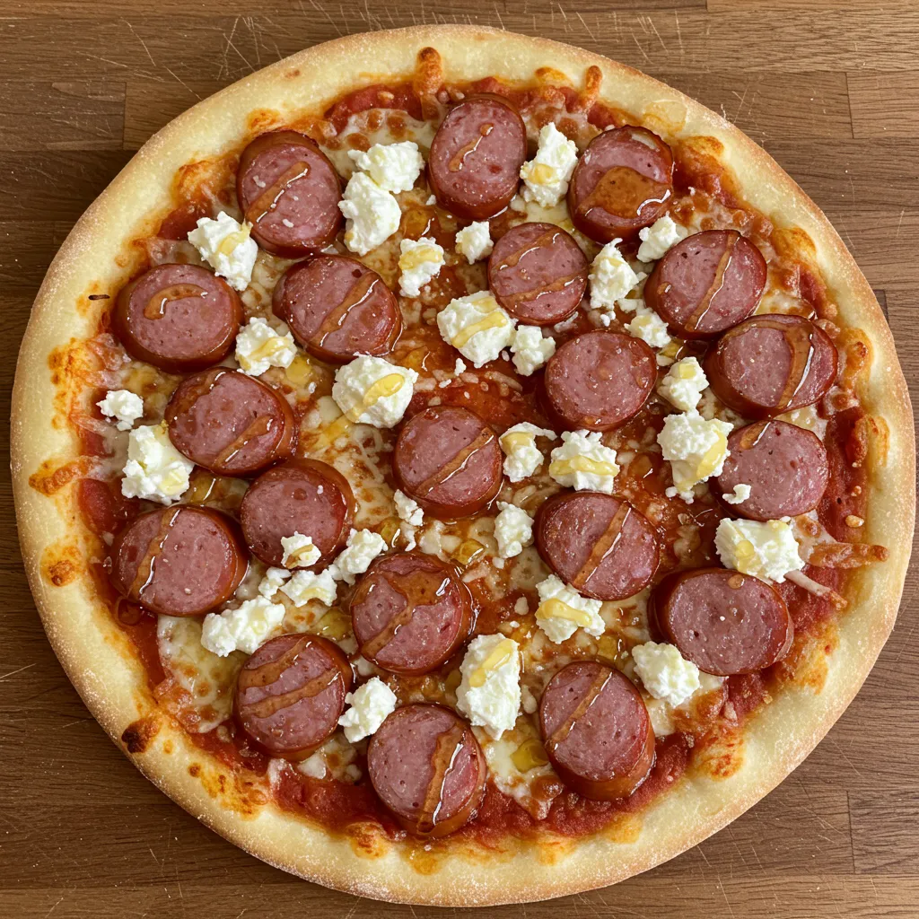 Sweet & Spicy Hot Sausage Feta Honey Pizza: A Flavor Explosion Masterpiece - tertiary view